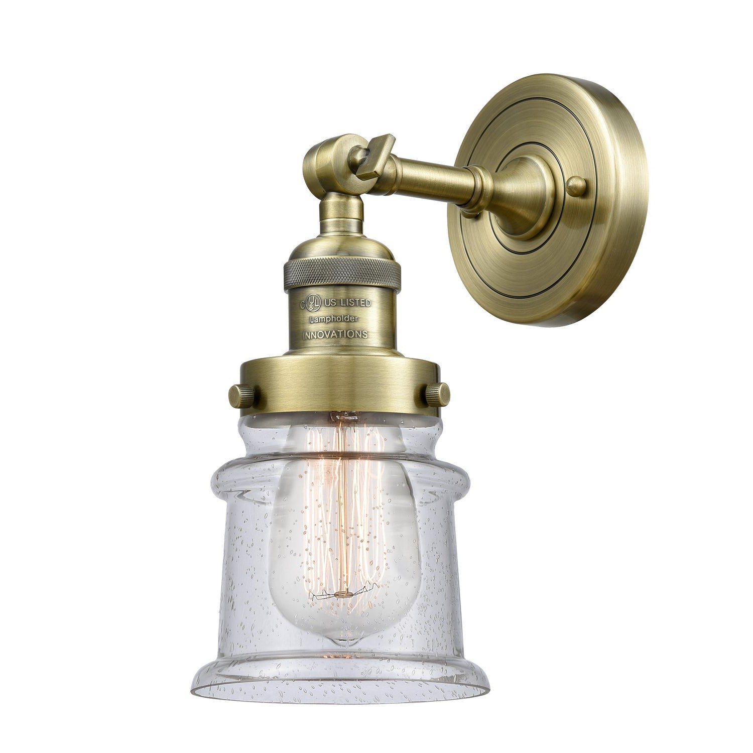 Innovations Franklin Restoration 203-AB-G184S-LED Wall Sconce Light - Antique Brass