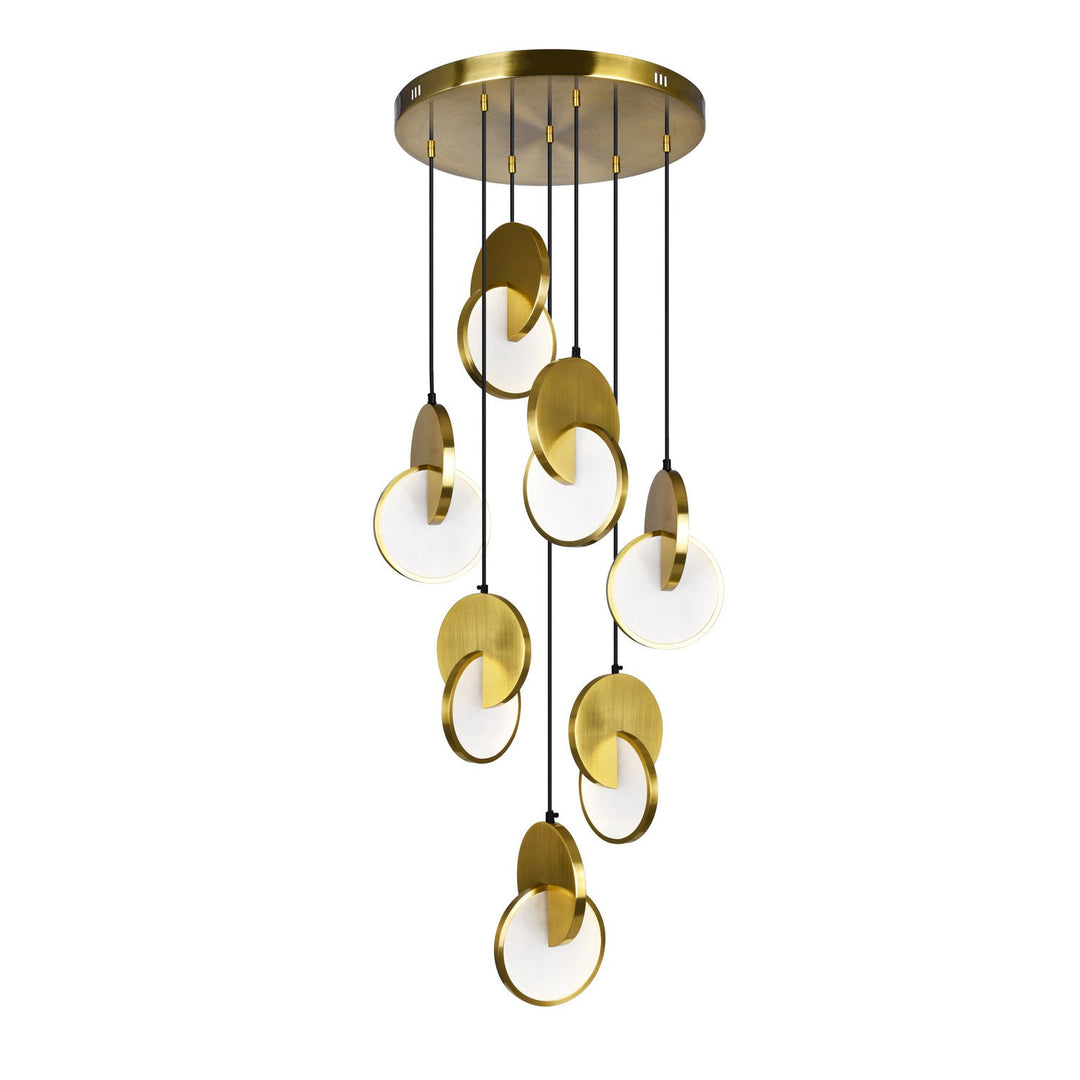 CWI Tranche 1206p24-7-629 Pendant Light - Brushed Brass