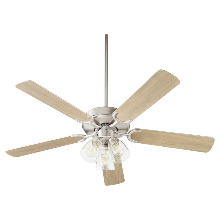 Quorum Virtue 6525-2365 Ceiling Fan 52 in. - Satin Nickel, Silver/Weathered Gray