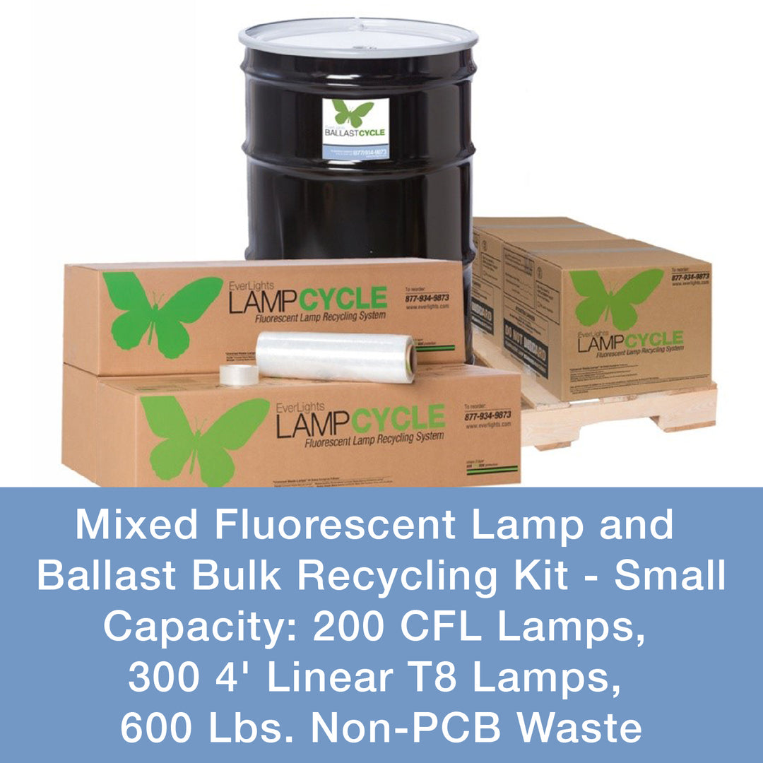 Everlights Recycling 210406  Mixed Fluorescent Lamp & Ballast Bulk Recycling Kit - Small Decor Bronze / Dark