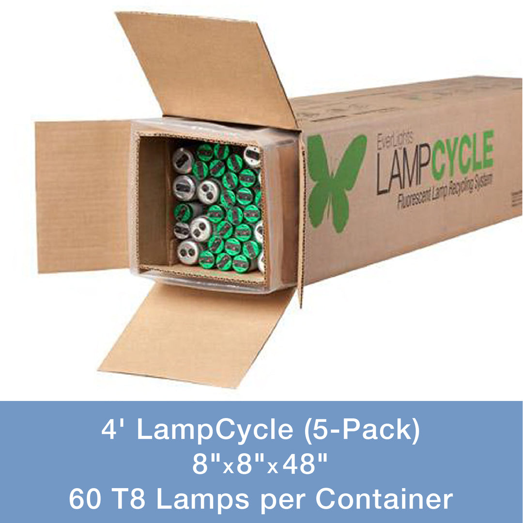 Everlights Recycling 9003034  4Ft Lampcycle (5-Pack) Mail-In Kit Decor Bronze / Dark