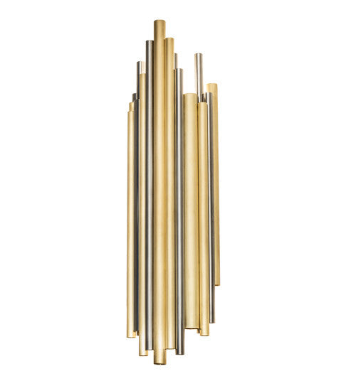 2nd Avenue Audsley 66481-1502 Wall Sconce Light - Brushed Brass, Stainless Steel, And White