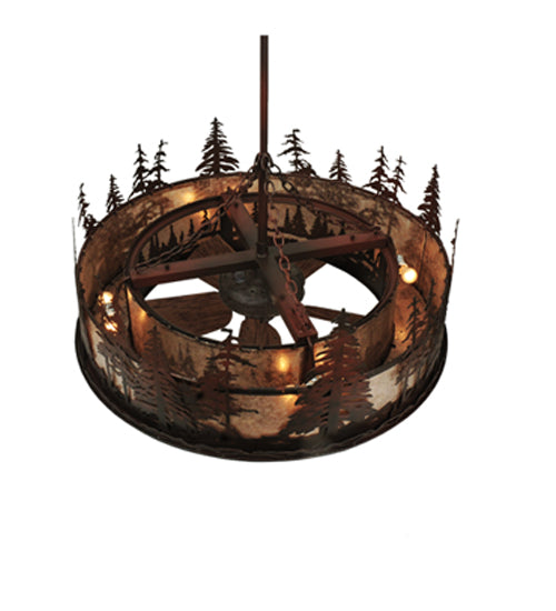 Meyda Tiffany Tall Pines 108302 Ceiling Fan - Rust, Wrought Iron