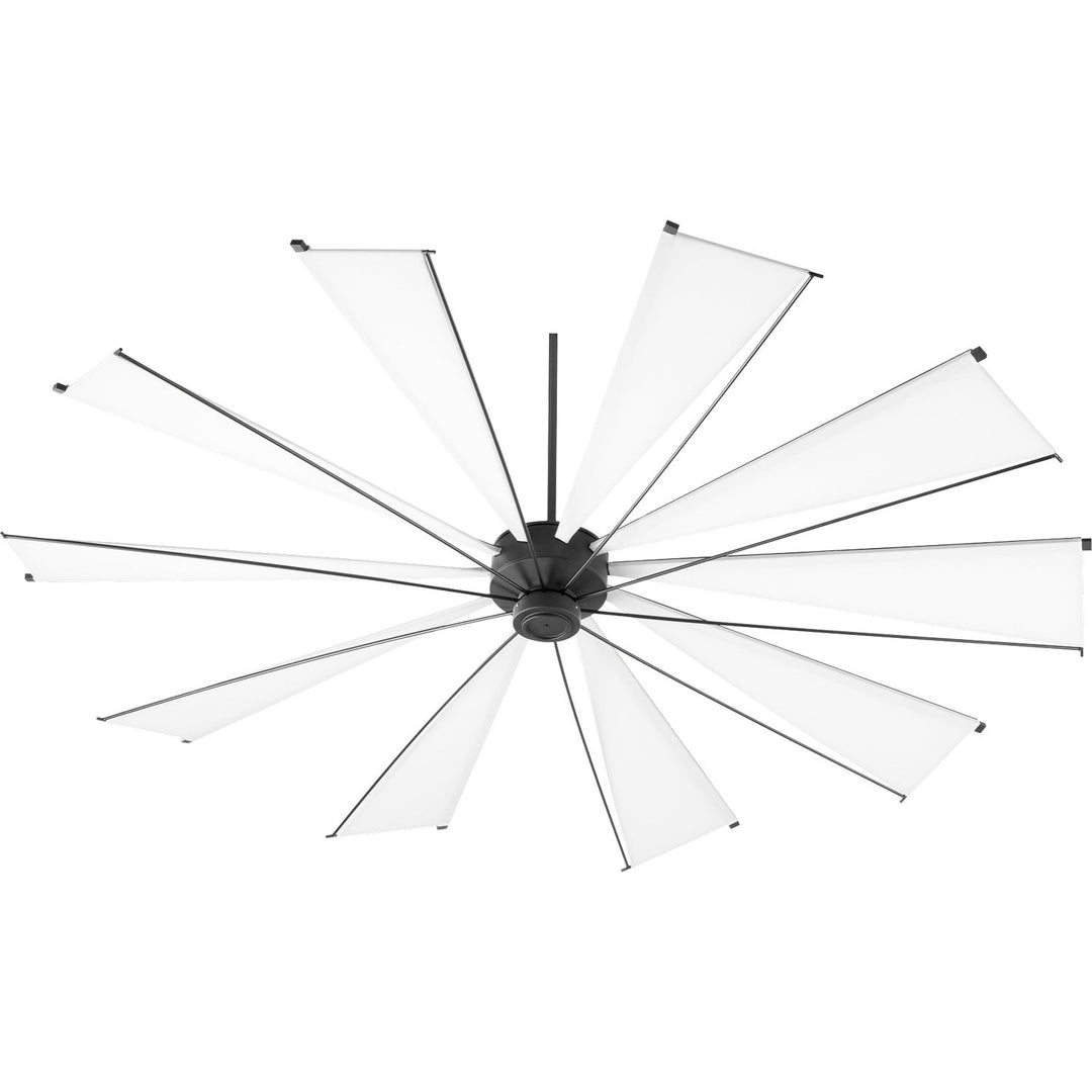 Quorum Mykonos 69210-69 Ceiling Fan 92 in. - Textured Black, White