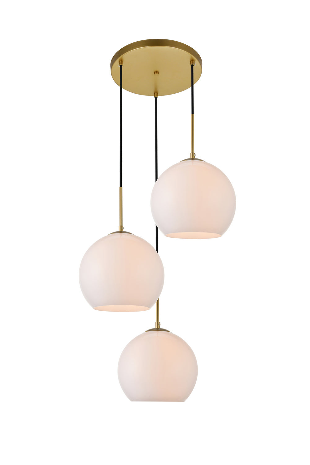 Elegant Baxter LD2215BR Pendant Light - Brass And Frosted White