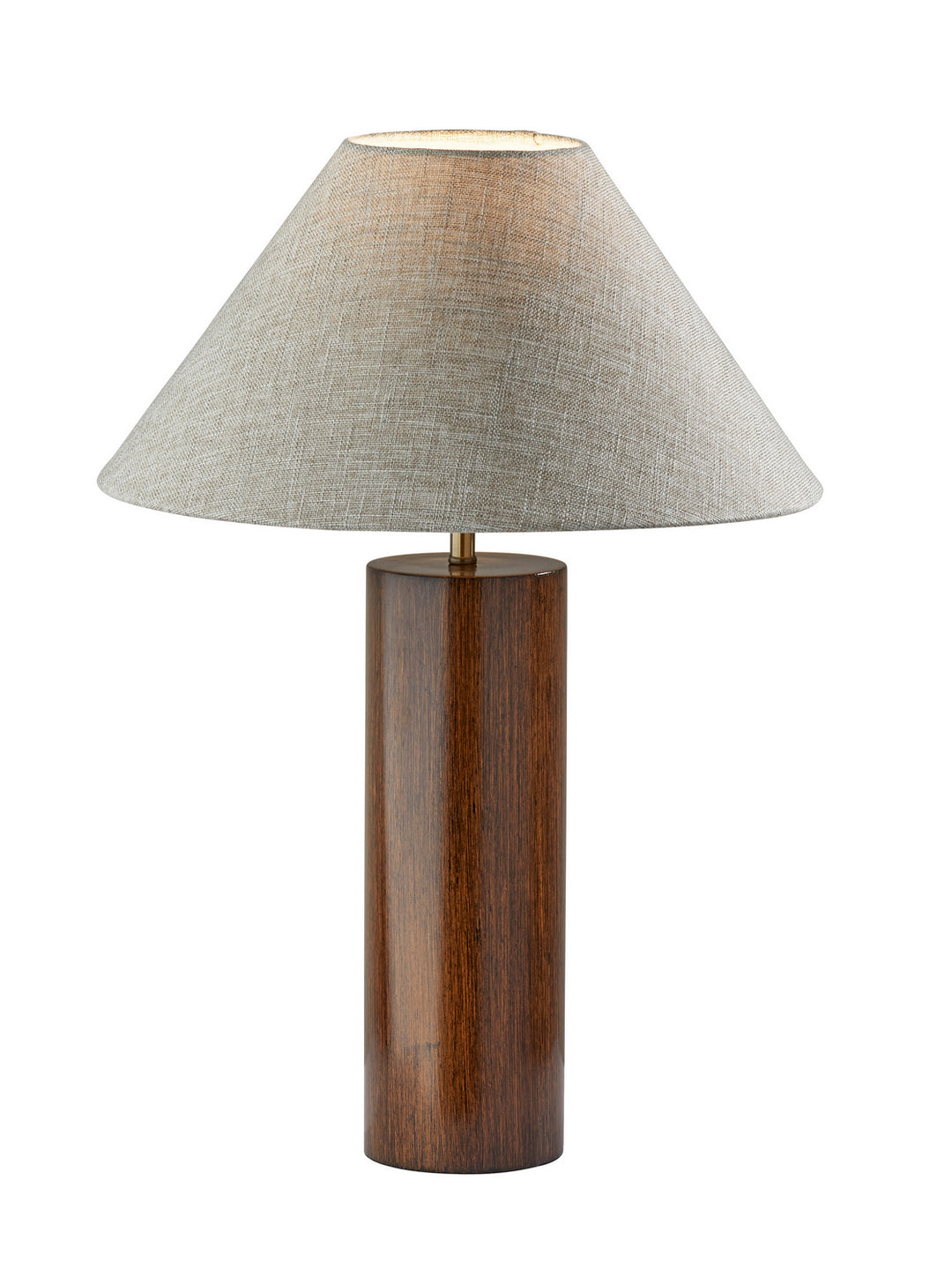 Adesso Home 1509-15  Martin Lamp Walnut Poplar Wood W. Antique Brass Accent