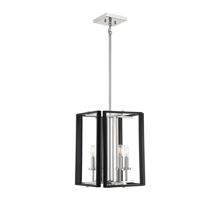 Savoy House Champlin 3-8881-4-173 Pendant Light - Black with Polished Nickel Accents