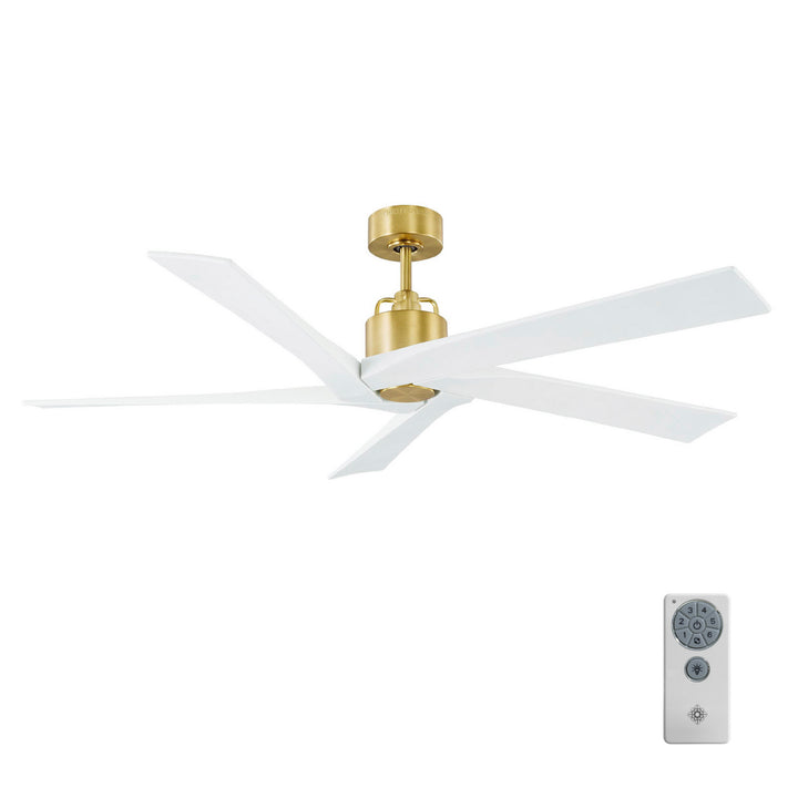Visual Comfort Fan Aspen 56 5ASPR56BBS Ceiling Fan - Burnished Brass, Matte White/Matte White/