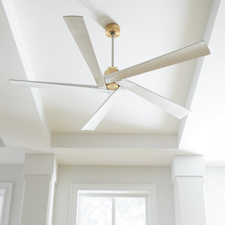 Visual Comfort Fan Aspen 70 5ASPR70BBS Ceiling Fan - Burnished Brass, Matte White/Matte White/