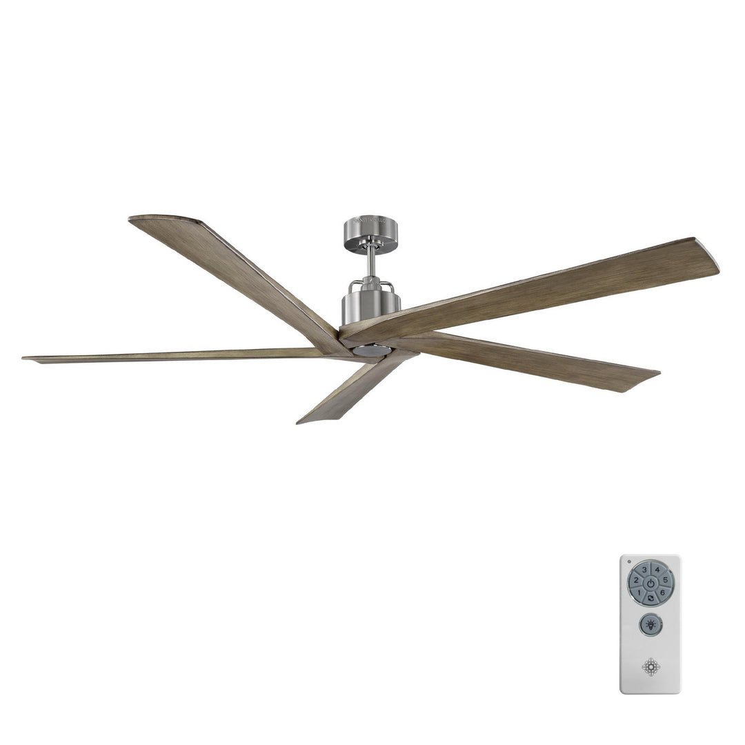 Visual Comfort Fan Aspen 70 5ASPR70BS Ceiling Fan - Brushed Steel, Light Grey Weathered Oak/Light Grey Weathered Oak/