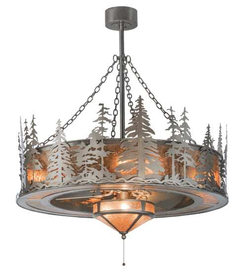 Meyda Tiffany Tall Pines 117720 Ceiling Fan - Nickel, Custom