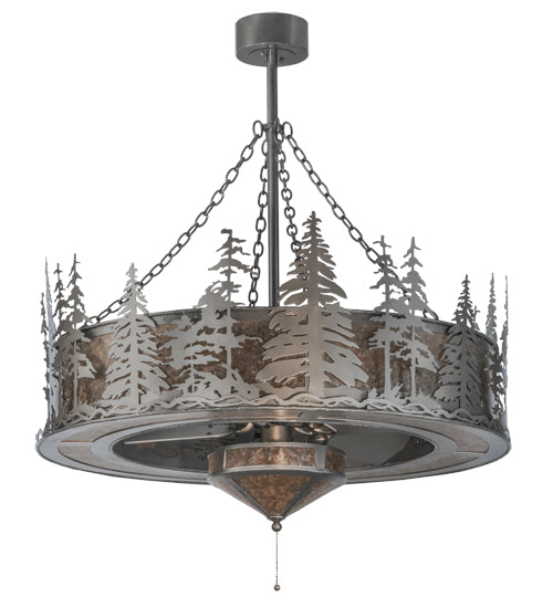 Meyda Tiffany Tall Pines 117720 Ceiling Fan - Nickel, Custom
