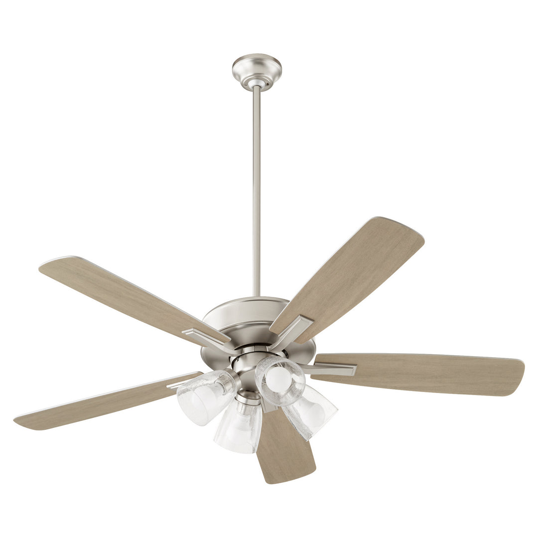 Quorum Ovation 4525-2465 Ceiling Fan 52 in. - Satin Nickel, Silver/Weathered Gray