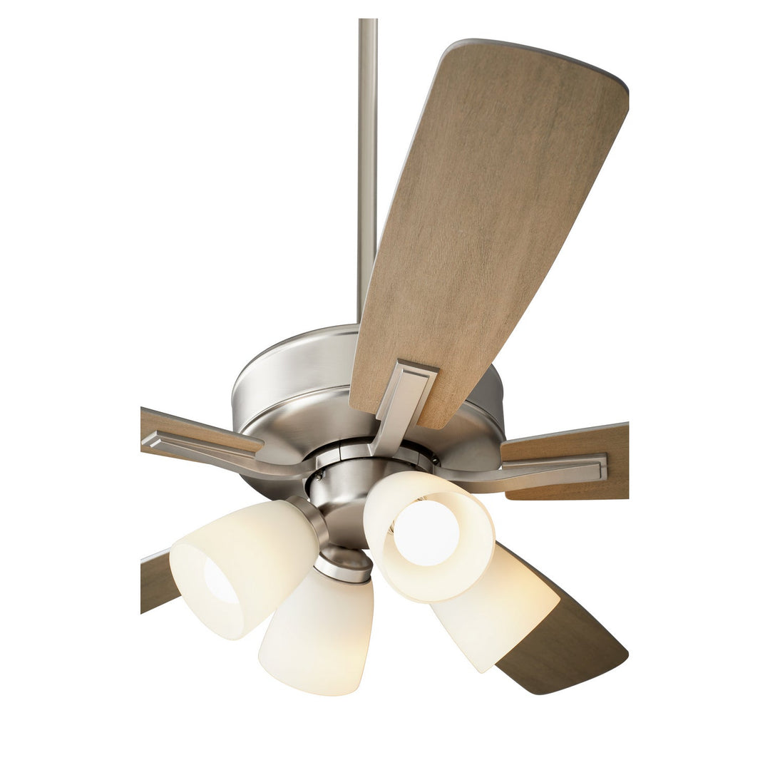 Quorum Ovation 4525-465 Ceiling Fan 52 in. - Satin Nickel, Silver/Weathered Gray