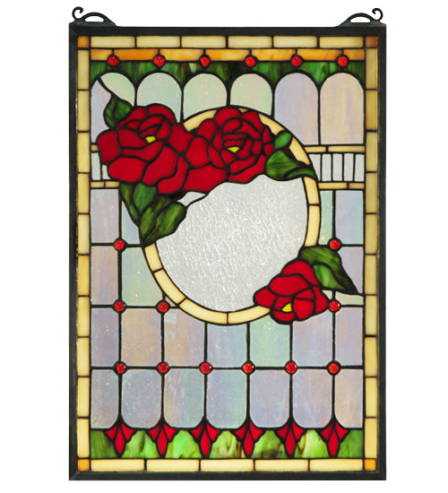 Meyda Tiffany Lighting 119443 Morgan Rose Window Mirror Multicolored