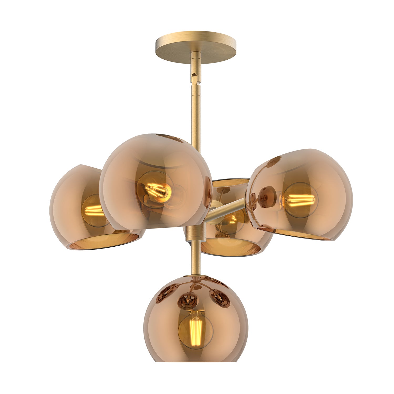 Alora Mood willow CH548518BGCP Chandelier Light - Brushed Gold/Copper Glass