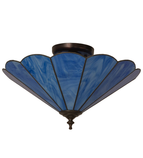 Meyda Tiffany Perennial 12336 Ceiling Light - Blue (Va) Antique Brass
