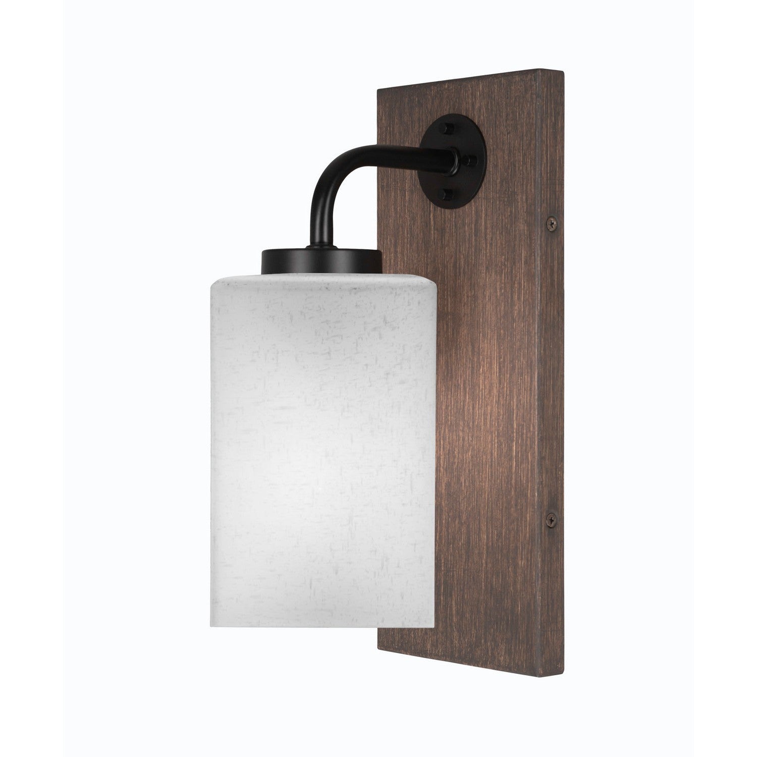 Toltec Oxbridge 1771-mbdw-531 Wall Sconce Light - Matte Black & Painted Distressed Wood-look