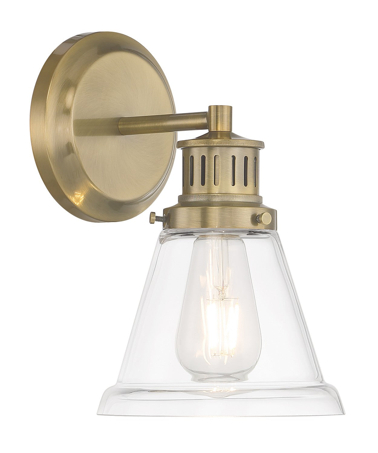 Norwell Alden 2401-AN-CL Wall Light - Antique Brass