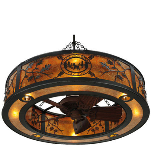 Meyda Tiffany Personalized 137949 Ceiling Fan - Black/Amber Mica