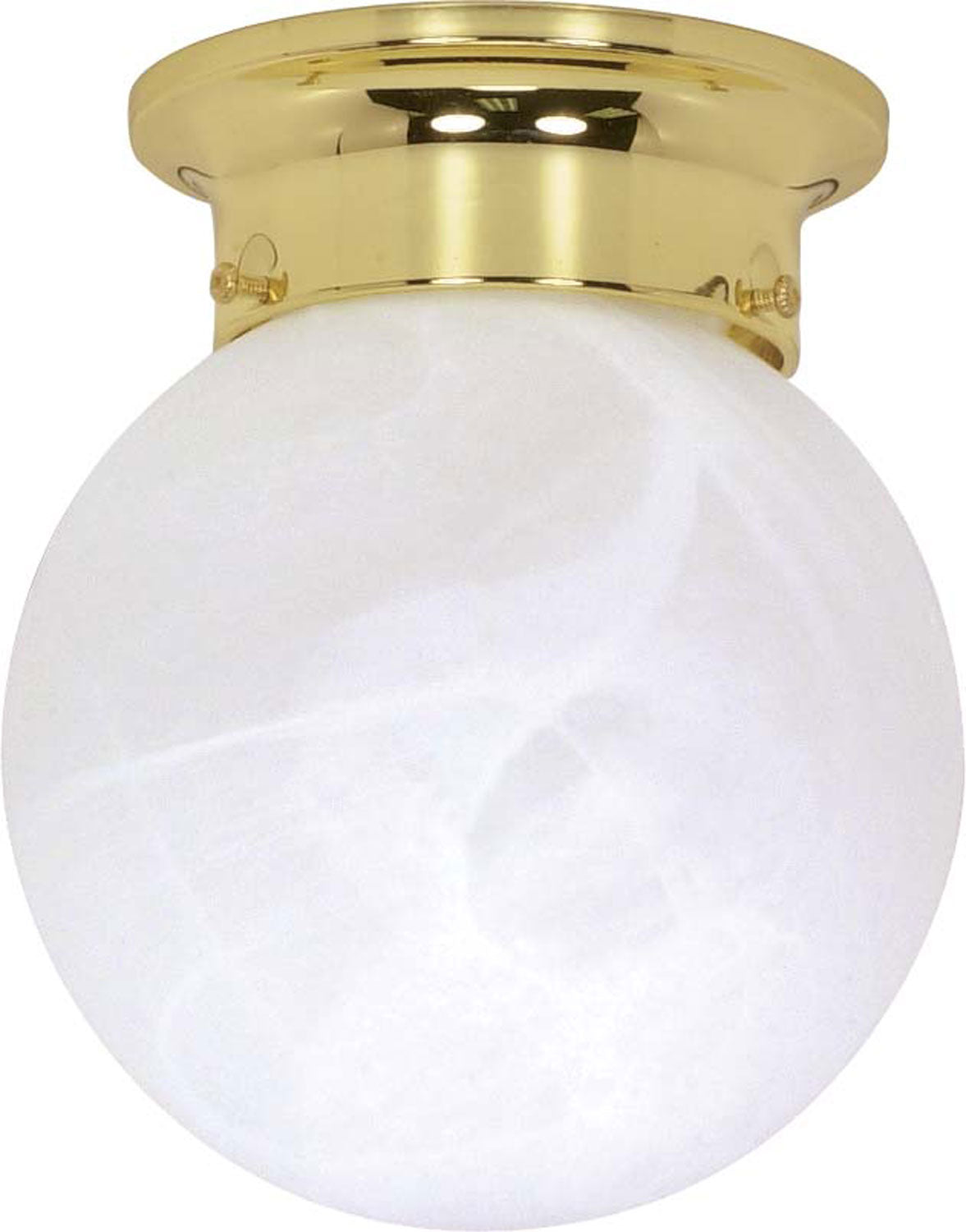 Nuvo 6 Alabaster Ball 60-255 Ceiling Light - Polished Brass