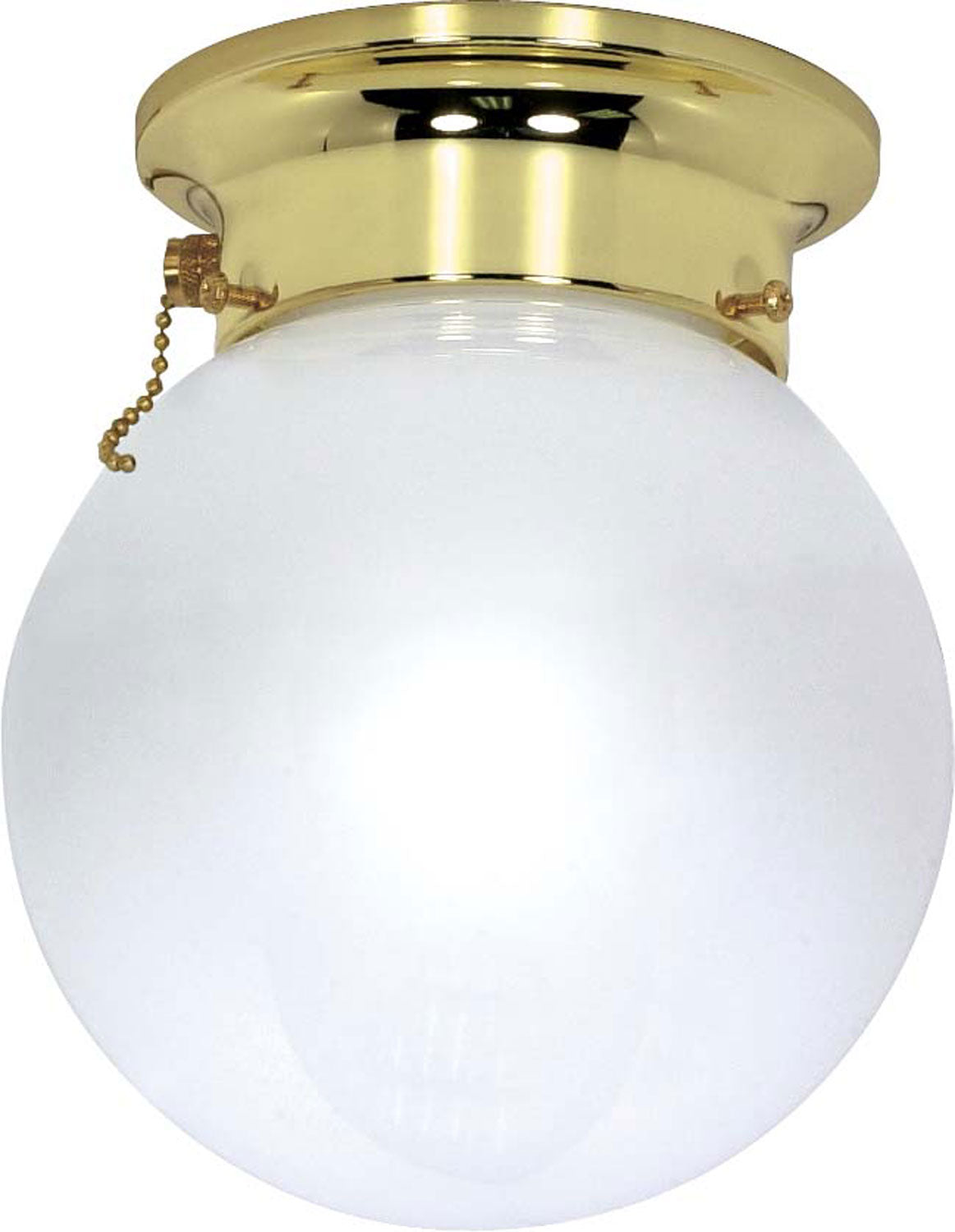 Nuvo 8 White Ball 60-295 Ceiling Light - Polished Brass