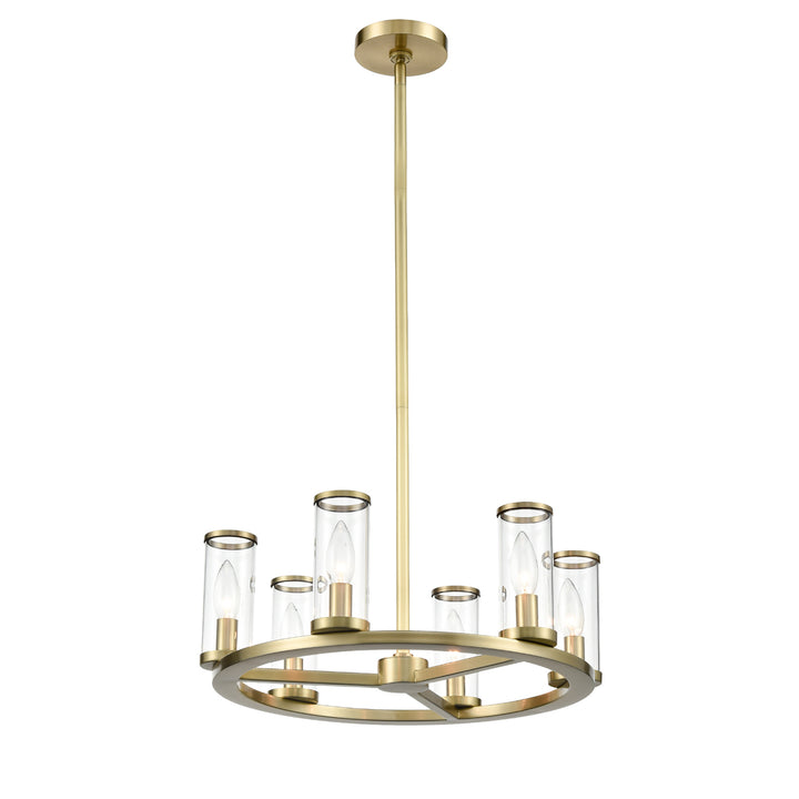 Alora revolve CH309006NBCG Chandelier Light - Clear Glass/Natural Brass