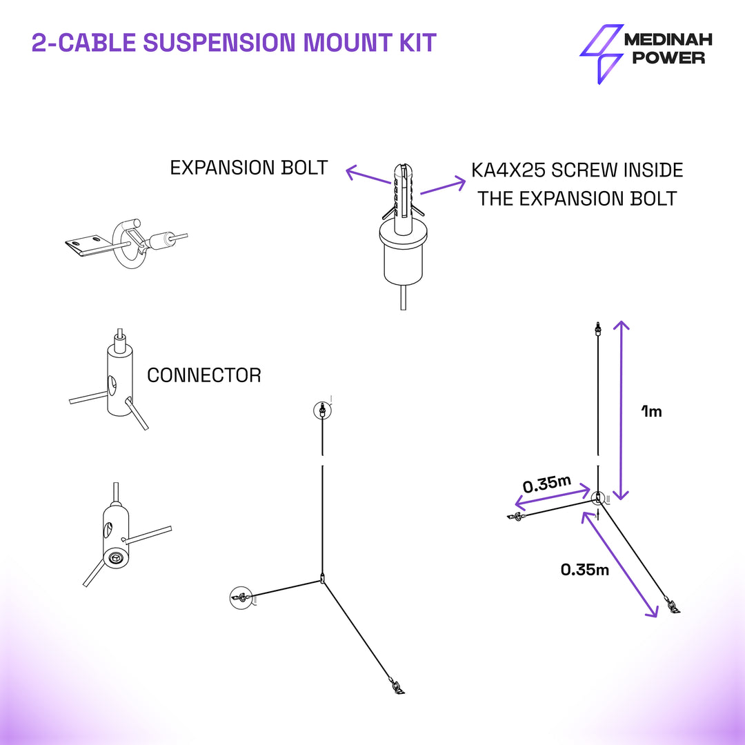 2 cable suspension kit