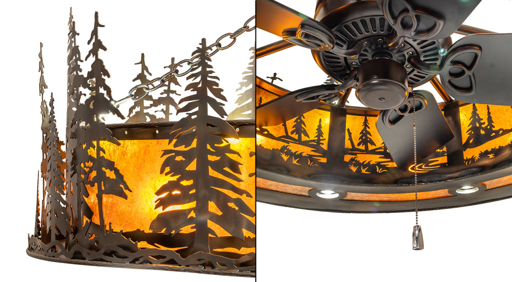 Meyda Tiffany Tall Pines 247782 Ceiling Fan - Antique Copper, Burnished