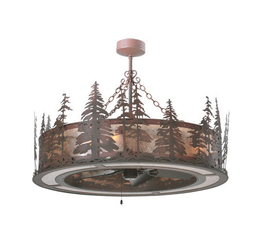 Meyda Tiffany Tall Pines 109974 Ceiling Fan - Rust, Wrought Iron