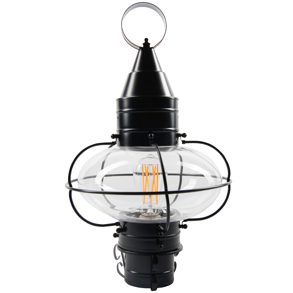 Norwell Lighting 1511-BL-CL Classic Onion One Light Post Mount Outdoor Black