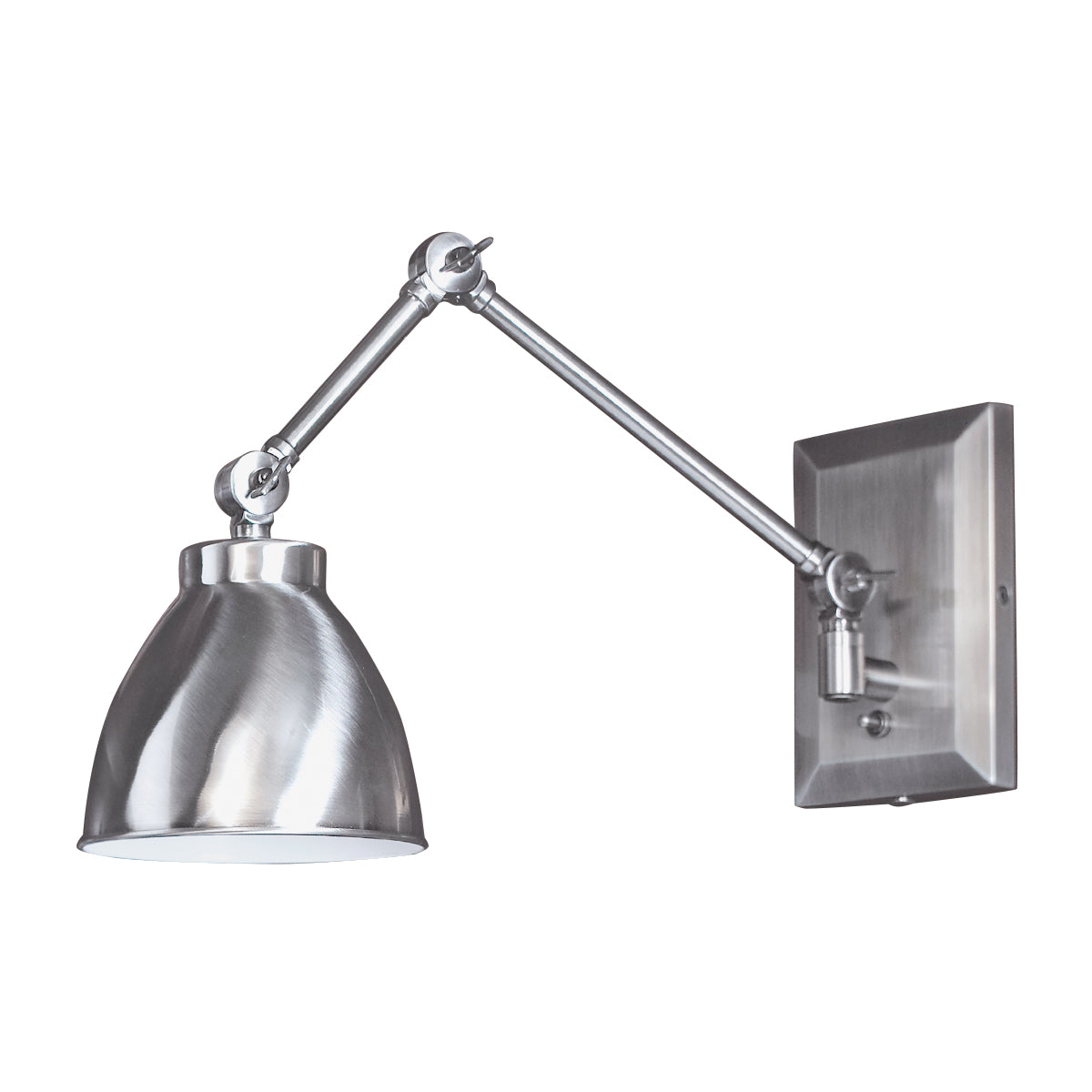 Norwell Lighting 8471-PW-MS Maggie One Light Swing Arm Wall Sconce Lamp Pewter, Nickel, Silver