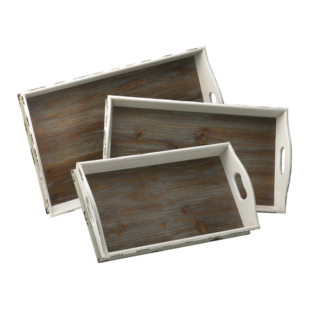 Cyan 02470 Containers & Trays - Distressed White And Gray