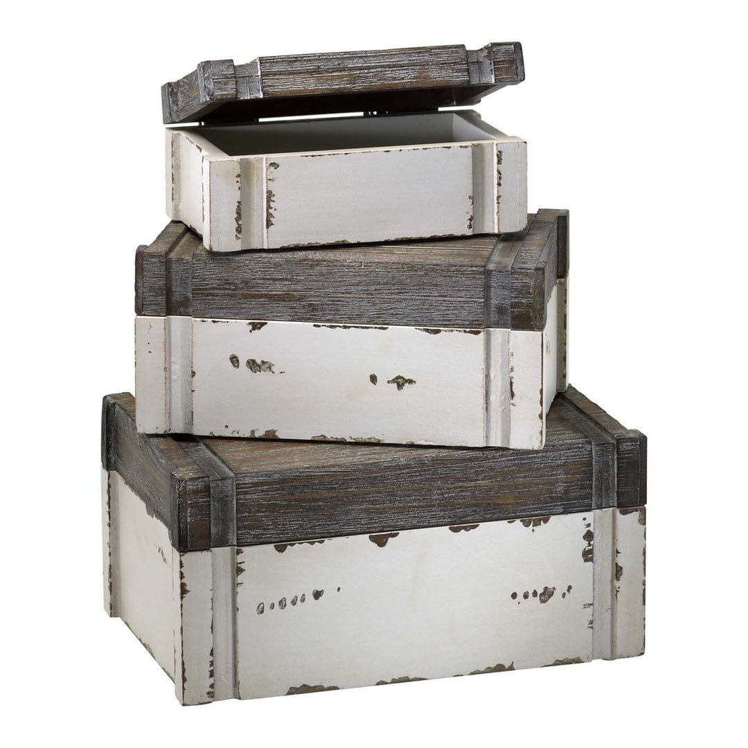 Cyan 02471 Containers & Trays - Distressed White And Gray