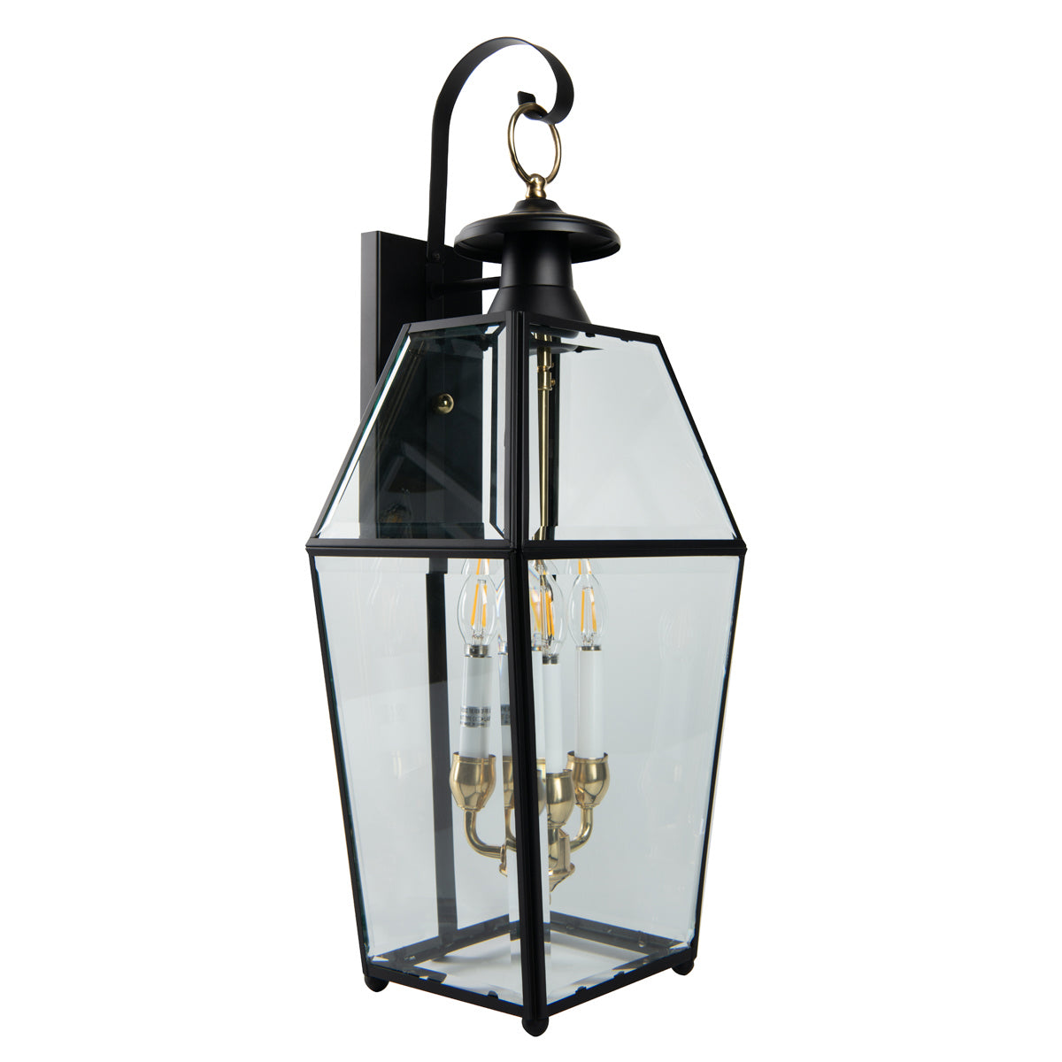 Norwell Lighting 1067-BL-BE Olde Colony Three Light Wall Mount Outdoor Black
