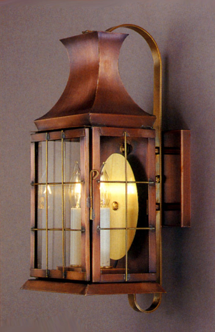 Genie House Lighting 19511ACC Falcone Two Light Wall Mount Outdoor Copper/Antique/Verde