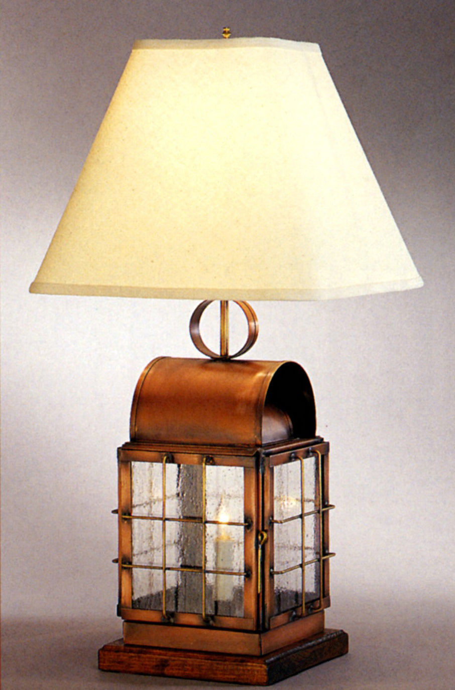 Genie House Lighting 30117ACS Captain Three Light Portable Lamp Lamp Copper/Antique/Verde