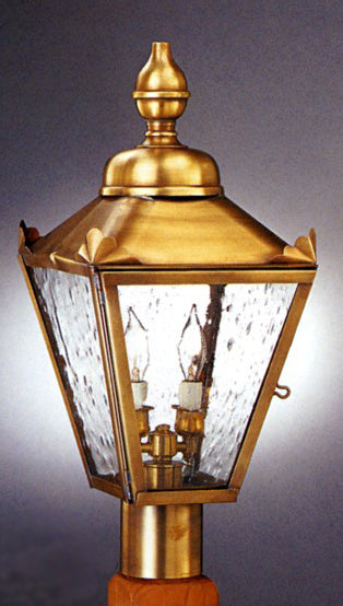 Genie House Lighting 82102ABSS Arabella Two Light Post Mount Outdoor Brass - Antique