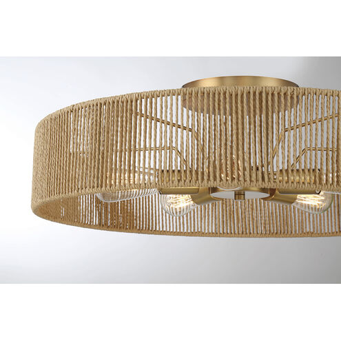 Savoy House Ashe 6-1682-5-320 Ceiling Light - Warm Brass and Rope