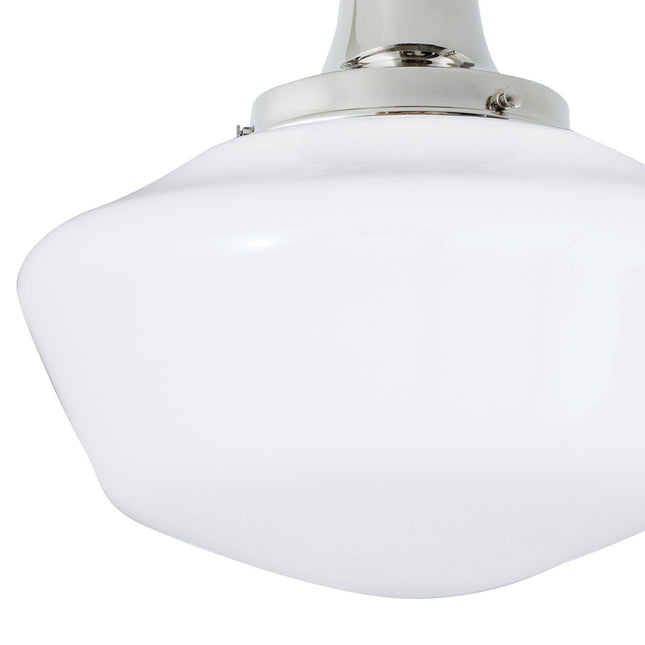 Norwell Schoolhouse 5361F-PN-SO Ceiling Light - Polish Nickel With Shiny Opal Glass