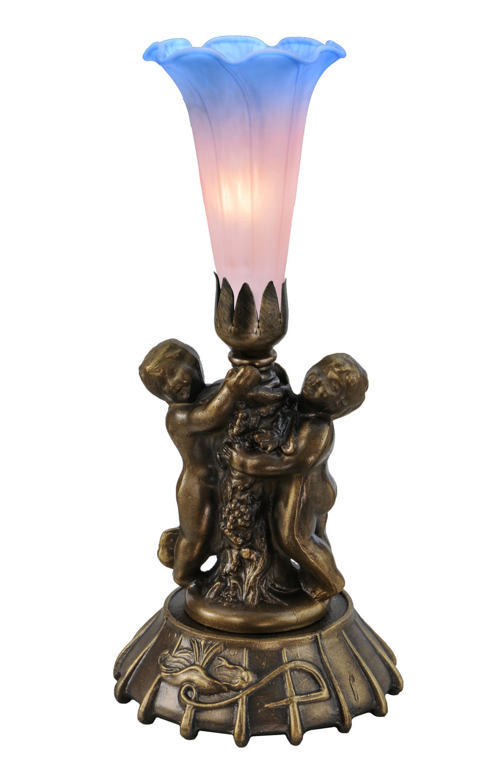 Meyda Tiffany Lighting 12454 Pink/Blue One Light Mini Lamp Lamp Bronze / Dark