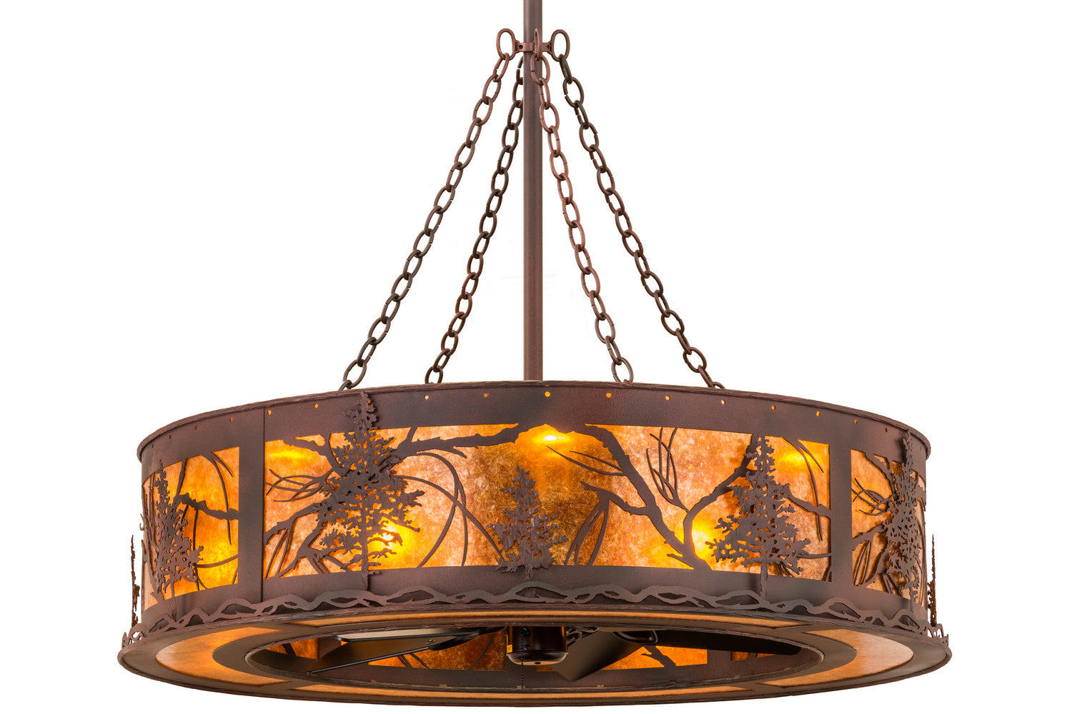 Meyda Tiffany Tamarack 161486 Ceiling Fan - Rust, Wrought Iron