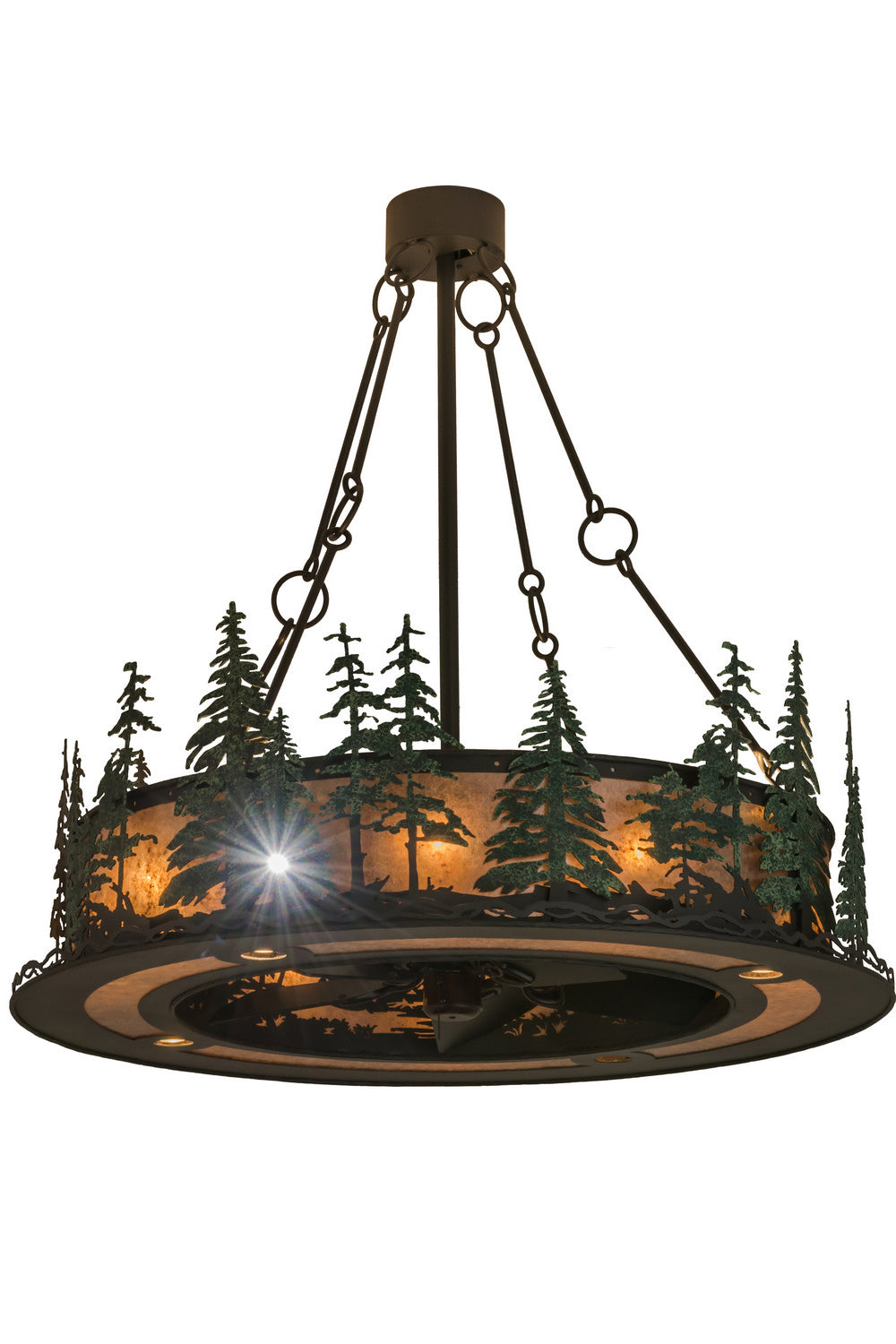 Meyda Tiffany Tall Pines 162413 Ceiling Fan - Wrought Iron
