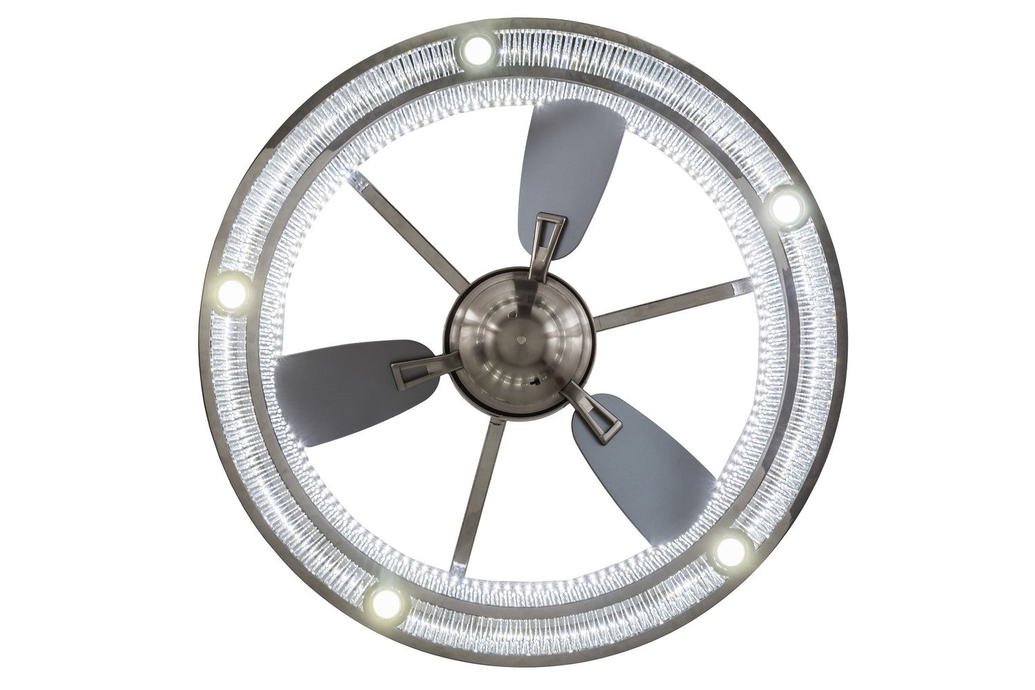 Meyda Tiffany Marquee 165603 Ceiling Fan - Polished Stainless Steel