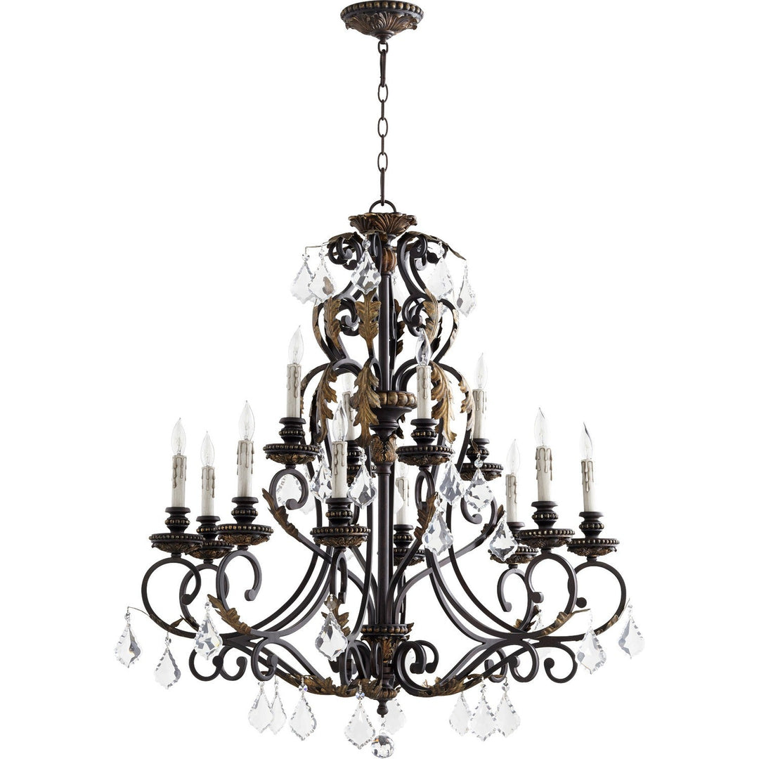 Quorum Rio Salado 6157-12-44 Chandelier Light - Toasted Sienna With Mystic Silver