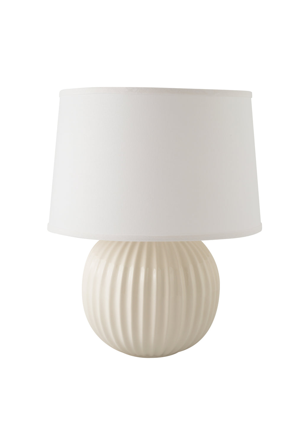 River Ceramic Lighting 347-01 Fluted Round One Light Table Lamp Lamp White