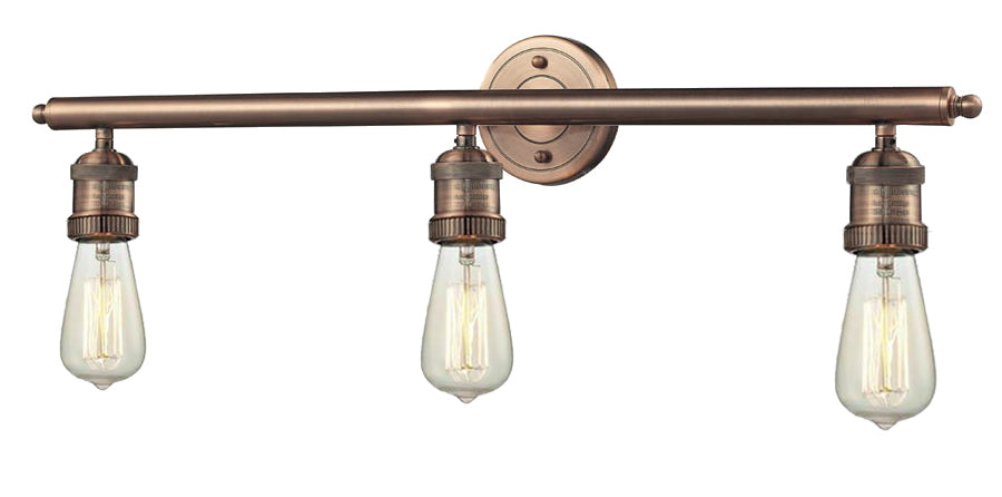 Innovations Lighting 204-AC  Bare Bulb Bath Vanity Light Antique Copper