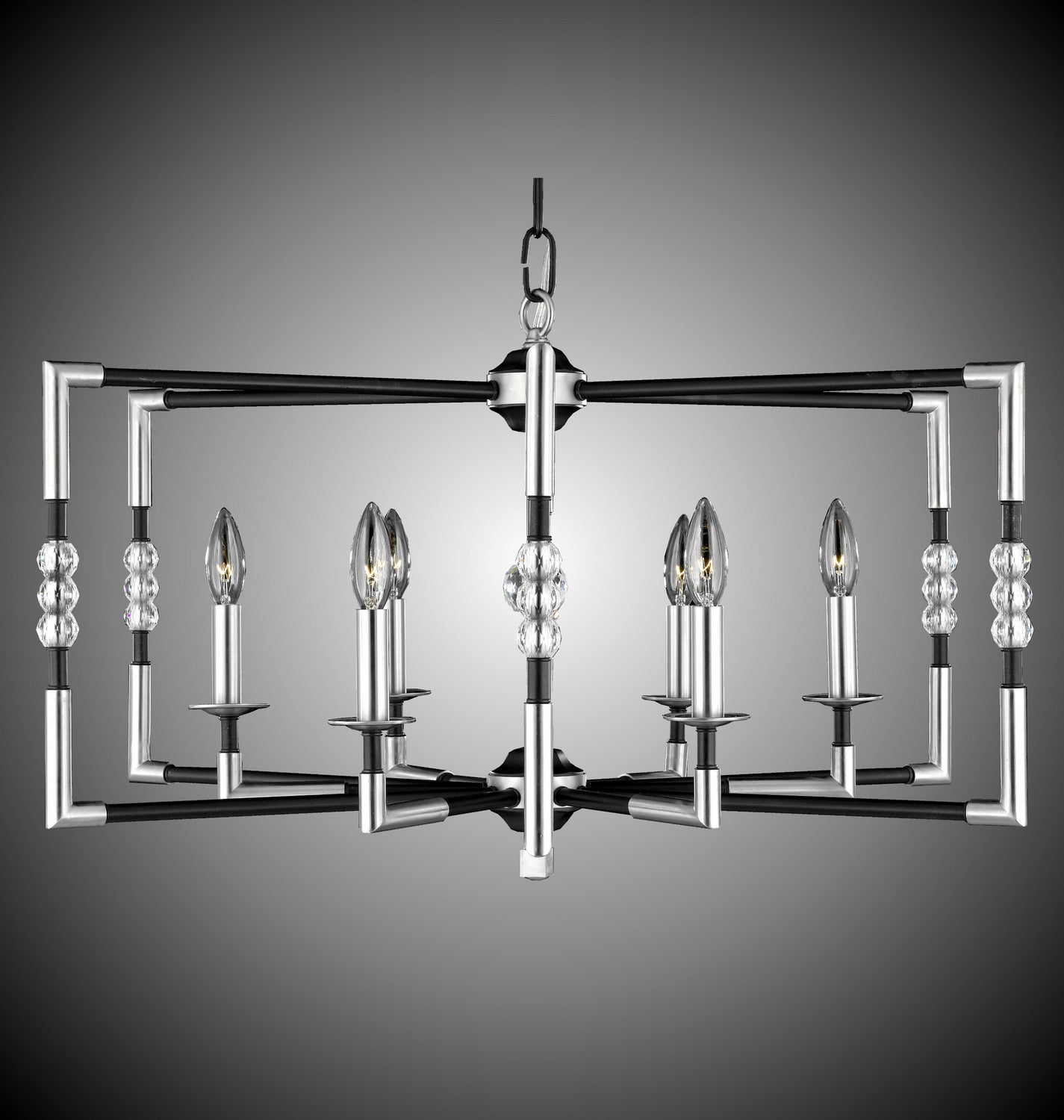 American Brass & Crystal Magro CH3604-35S-37G-ST Chandelier Light - Old Bronze Satin w/Pewter Accents