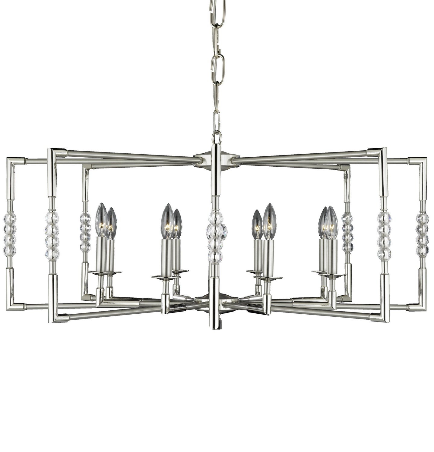 American Brass & Crystal Magro CH3605-37G-38G-ST Chandelier Light - Pewter w/Polished Nickel Accents