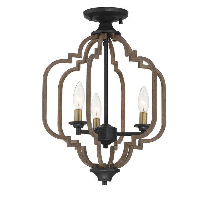 Savoy House Westwood 6-0303-3-96 Ceiling Light - Barrelwood with Brass Accents